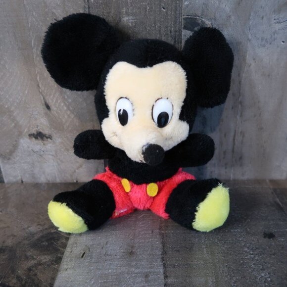 Mickey Mouse Vintage Small Bean Plush Toy Walt Disney Stuffed Animal - Picture 2 of 7